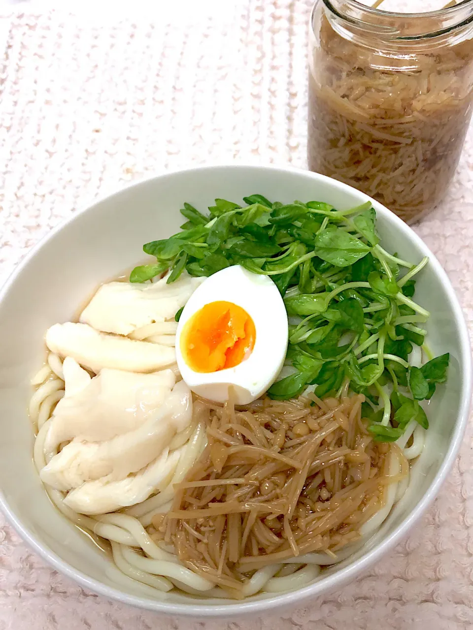 手作りなめたけ乗せ冷しうどん|marichさん