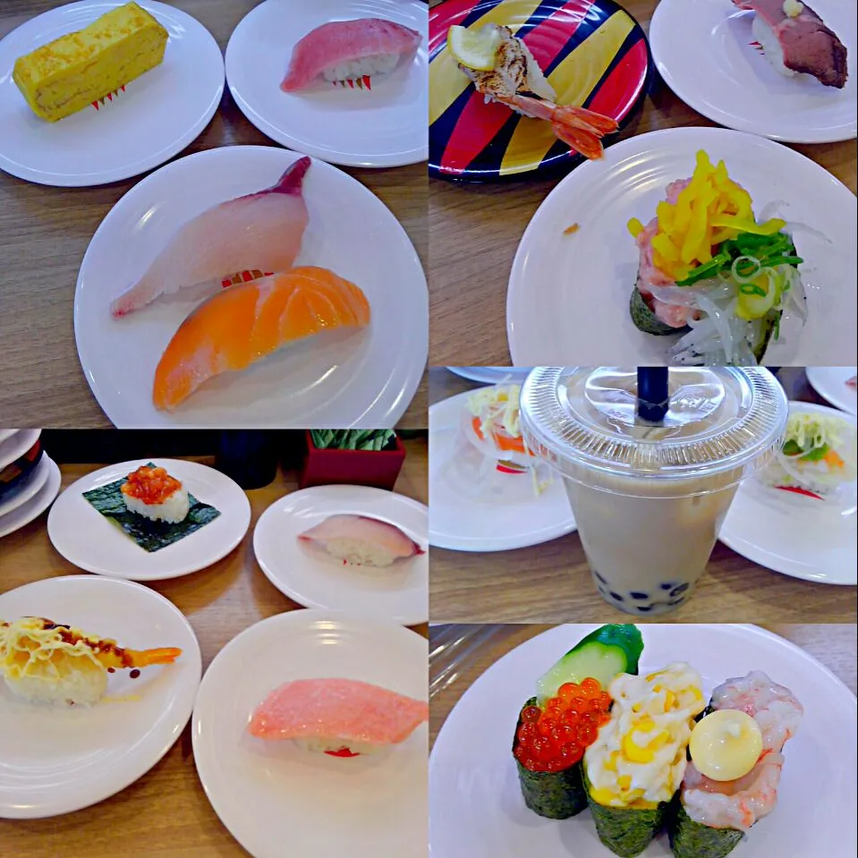 Snapdishの料理写真:かっぱ寿司ランチ🍣タピオカミルクティ飲みに|うたかた。さん