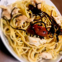 Snapdishの料理写真:梅ササミパスタ🍝|宮崎ひとみさん