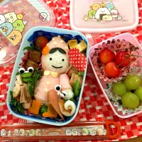 Snapdishの料理写真:レインコートの女の子💕弁当|mama+mさん