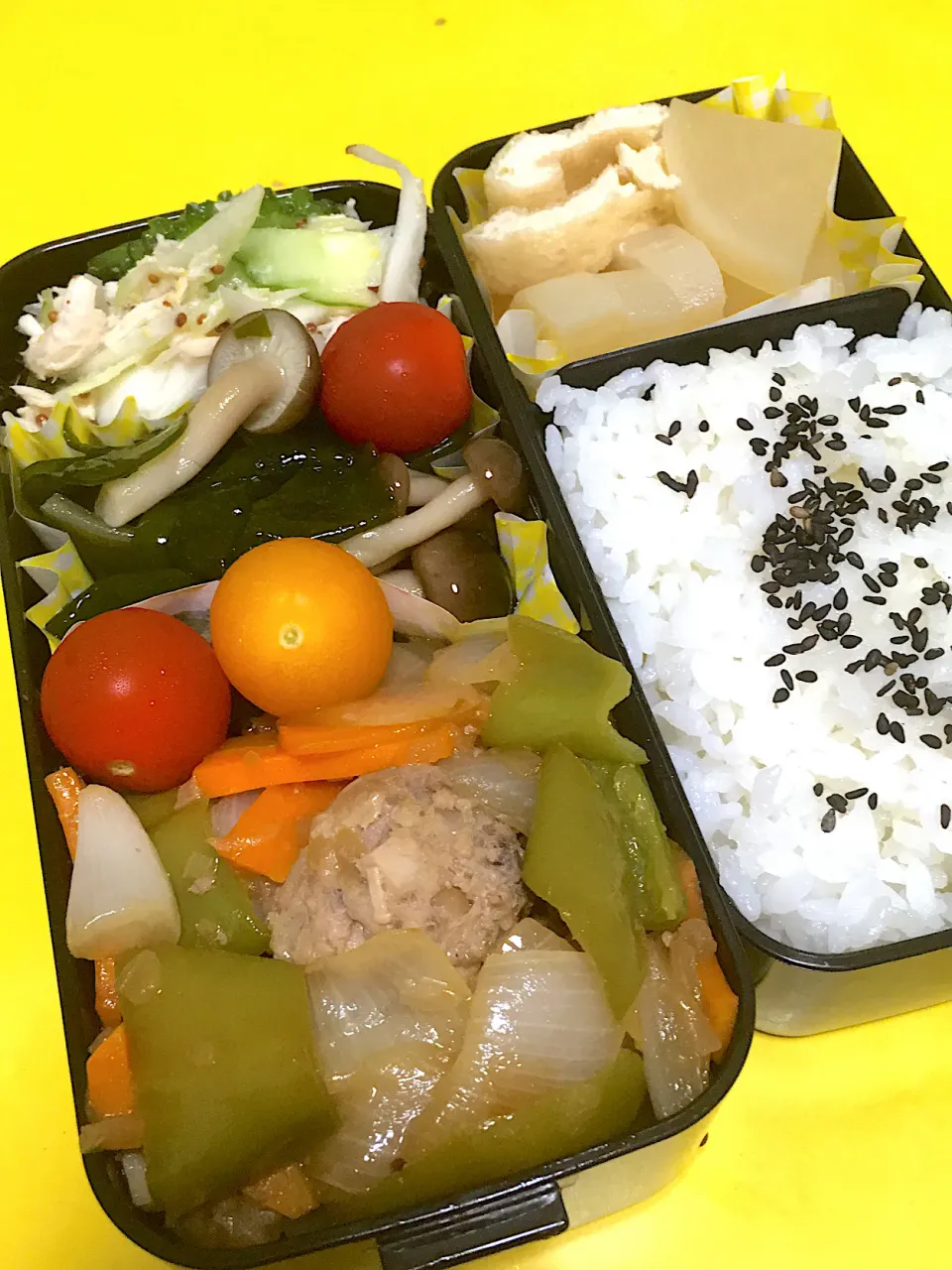 きのこ団子の甘酢炒め弁当|4jemさん