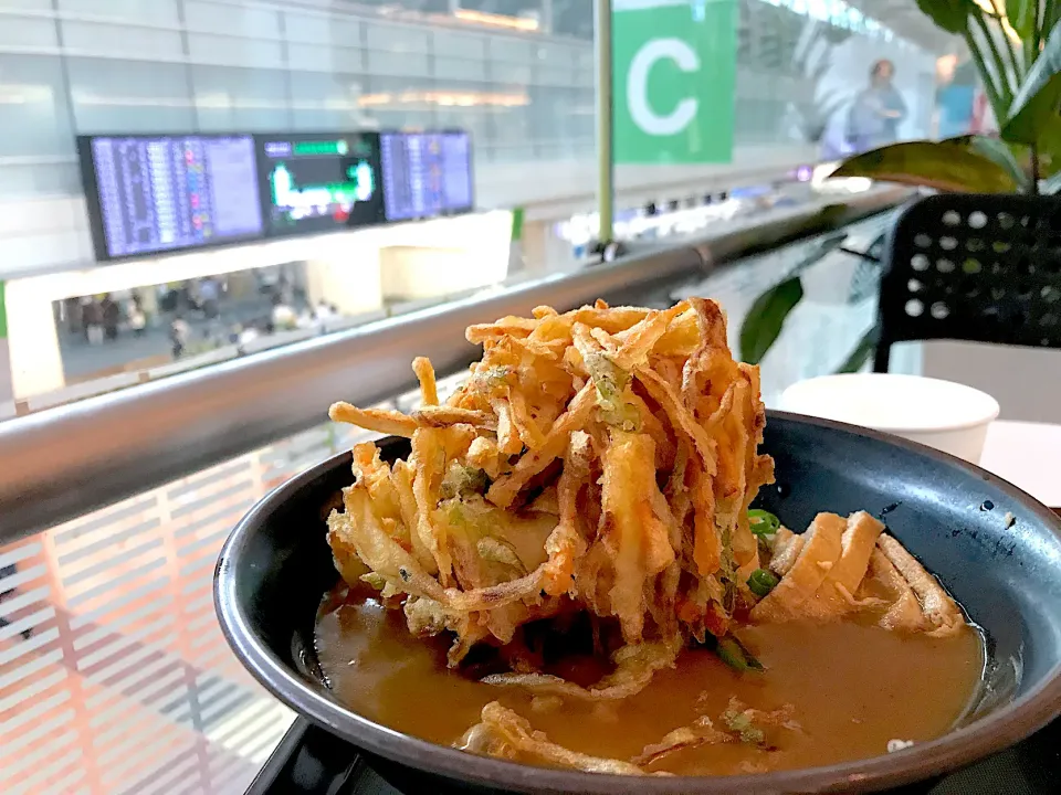 Snapdishの料理写真:淡路島産玉ねぎカレーうどんに野菜かき揚げ|マハロ菊池さん