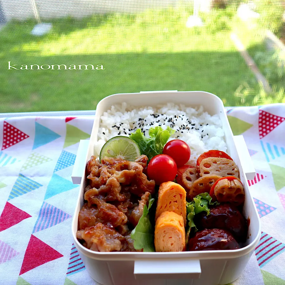 息子弁当〜♪豚の生姜焼き〜〜|ゆきさん