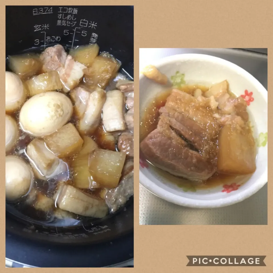 炊飯器にお任せ、角煮🐷|にゃふてんさん