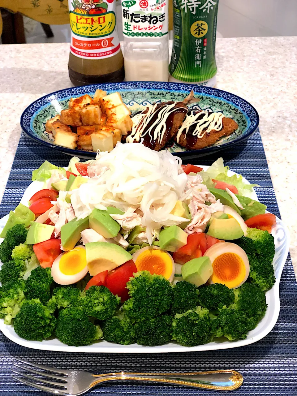 Snapdishの料理写真:鯵フライ！ 筋肉モリモリサラダ🥗！|Mayumiさん