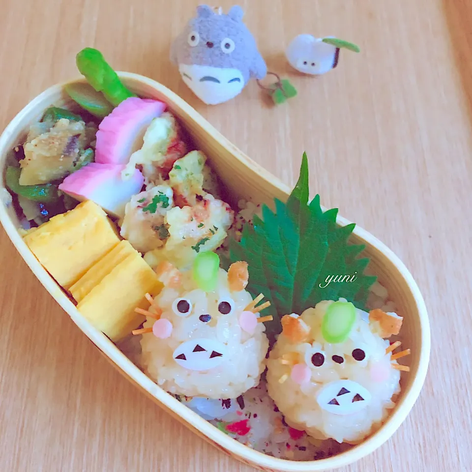 たぬきに見えるけど、、🙄トトロだょ🥺弁当😬|🌸yuni🌸さん