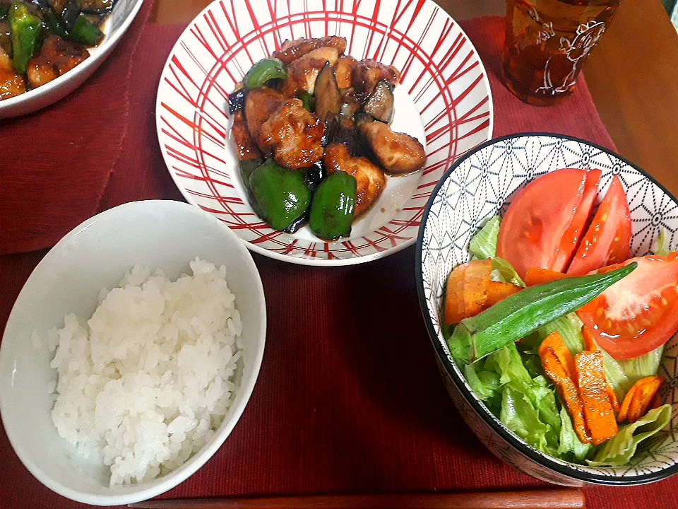 鶏むね肉と夏野菜の中華炒め|ぽぱいさん