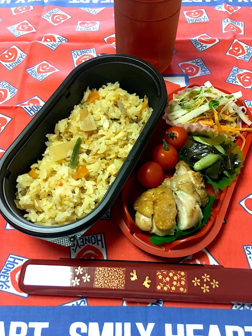 五目ごはん弁当
 #あるもので  #詰めるだけ弁当|morimi32さん