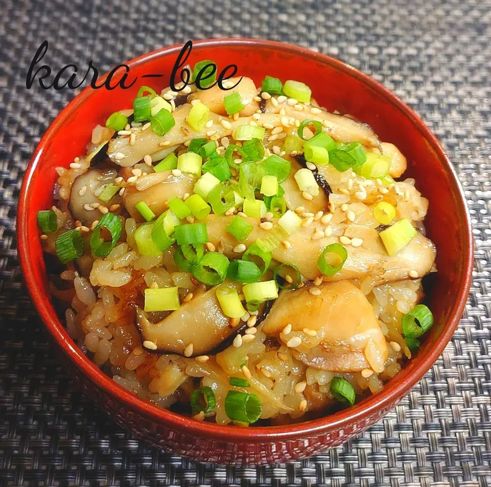 お弁当にも◎簡単モチモチ!きのこ鶏ごぼう中華おこわ|からあげビールさん