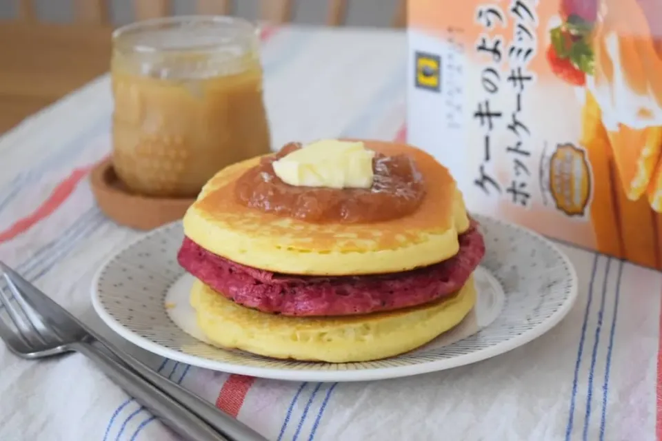 ケーキのようなホットケーキ（プレーン・ビーツ）|うにんぱすさん