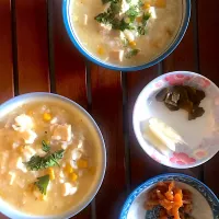 Snapdishの料理写真:Corn with tofu congee|Tiffanyさん