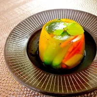 Snapdishの料理写真:野菜の寒天寄せ|みっつぃさん