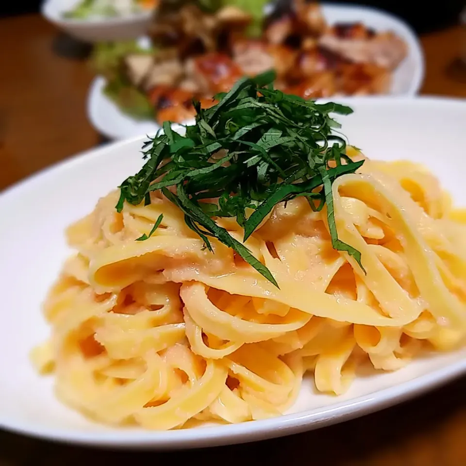 夕食◎明太子パスタ🍝|しょちちさん