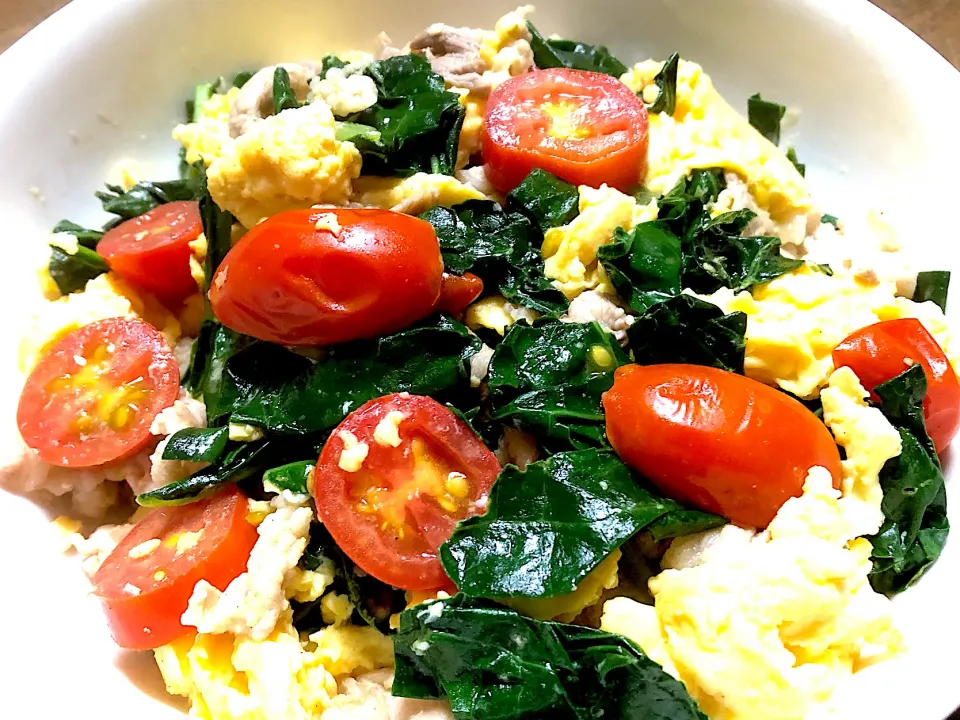 カーボロネと豚肉のトマ🍅たま🥚炒め|ひだまり農園さん