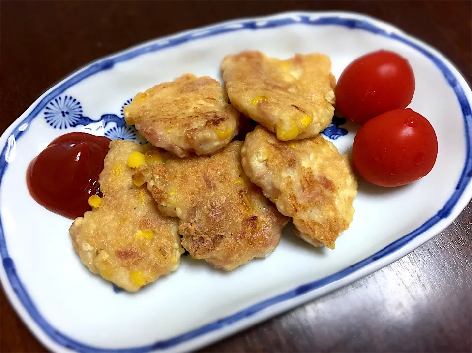 豆腐とツナコーンのもっちり焼き|まるちゃんさん