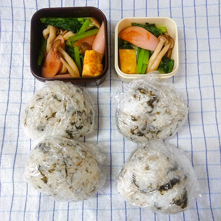 Snapdishの料理写真:しその佃煮おにぎり弁当|jun(・x・)さん