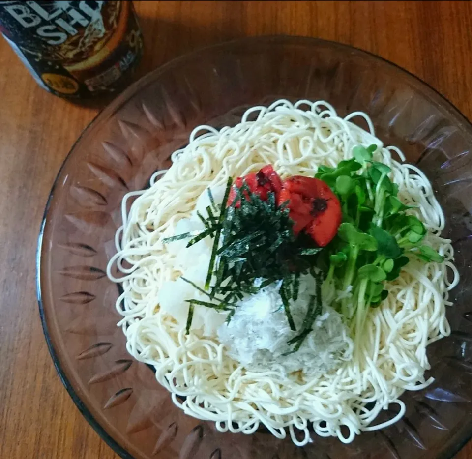 梅おろしじゃこぶっかけ豆腐そうめん|まりおさん