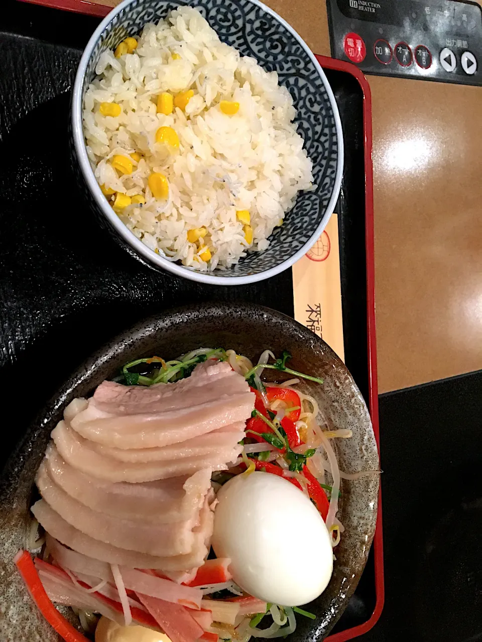 塩煮豚冷やし中華としらすとトウモロコシの炊き込みご飯|山田 裕さん