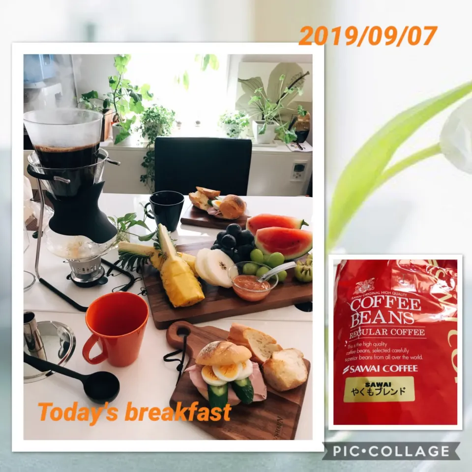 Snapdishの料理写真:#Today's breakfast #今朝はサイフォンでコーヒーを|みすてりあすゆっこさん