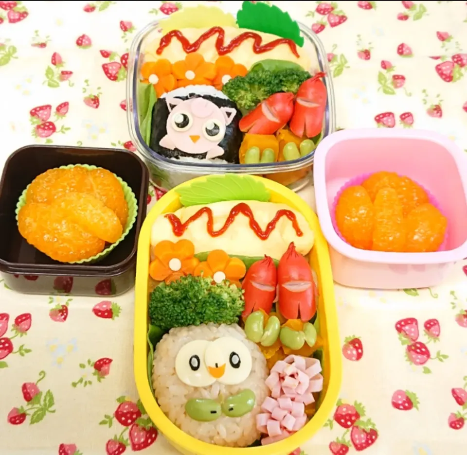 ポケモン モクロー&プリンおにぎりと焼そばのお弁当♥️
いつもリクエストが分かれるから困る😓|みちゅあしさん