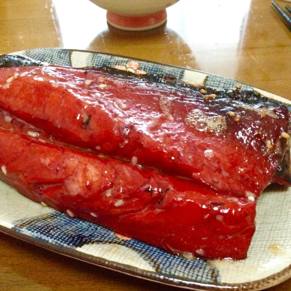 鯖のみりん干し🍀焼き立てなので 熱々好きな私も食べれません😂|まいりさん