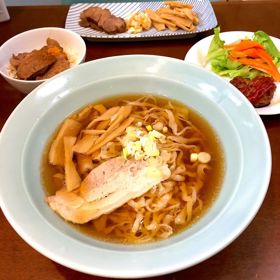 ラーメンとチャーシュー丼|𝑀𝐼𝑆𝑈𝑍𝑈さん