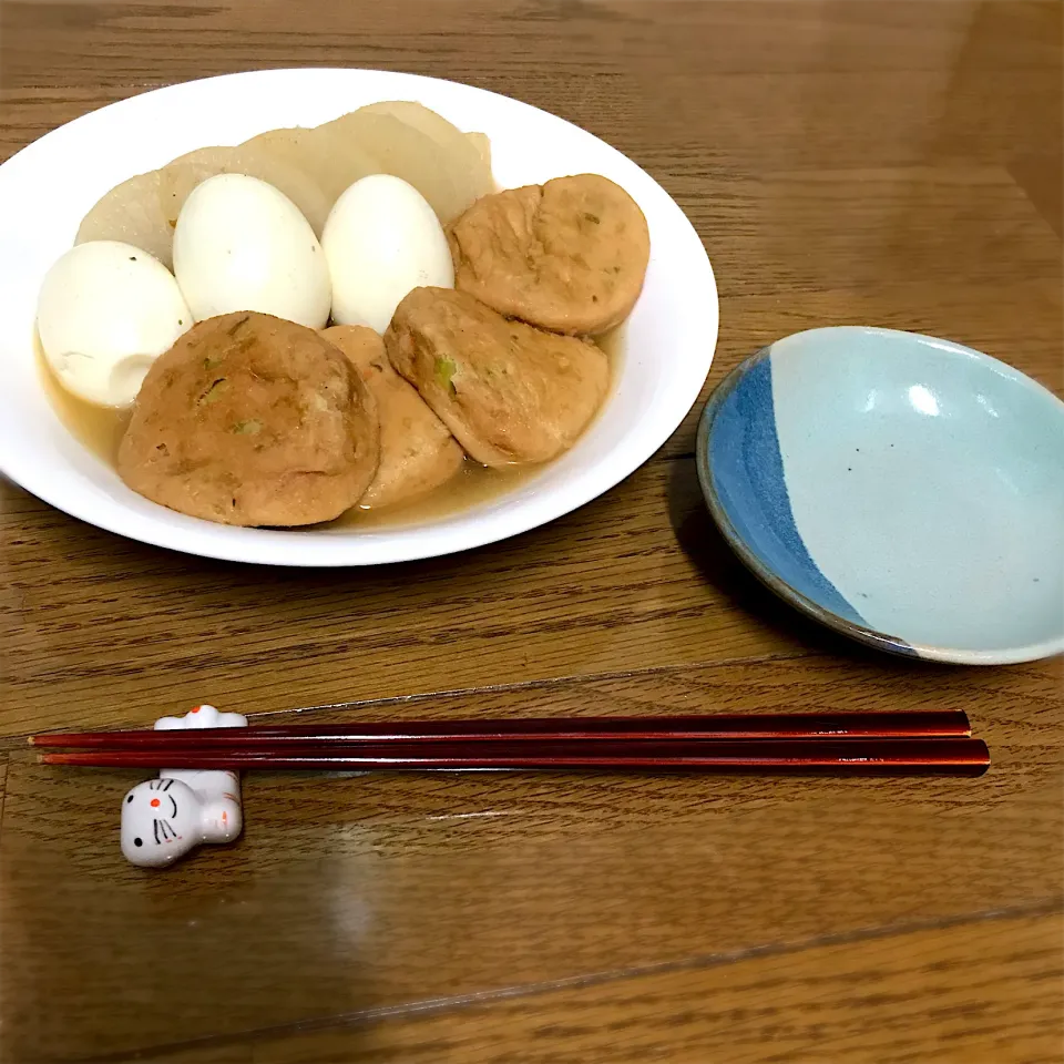 Snapdishの料理写真:おでん🍢玉子とガンモと大根|みゆきさん