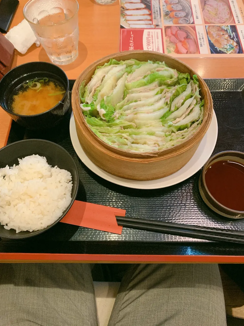 豚と白菜のミルフィーユ蒸し定食|あつぅさん