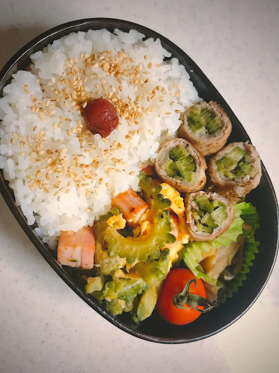 Snapdishの料理写真:ゴーヤづくし弁当！！|naga maiさん