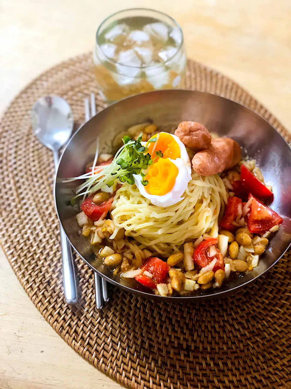 サラダ納豆冷麺|かずきっちんさん