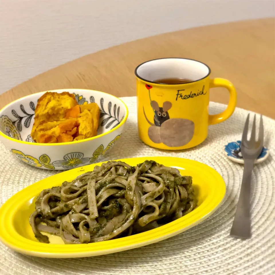 ジェノベーゼ, セブングレインパスタ／Fettucine al Pesto Genovese🌿|angiee♡さん