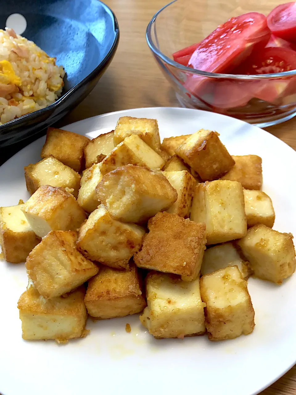 厚揚げのカレーチーズ焼き|さつまいもさん