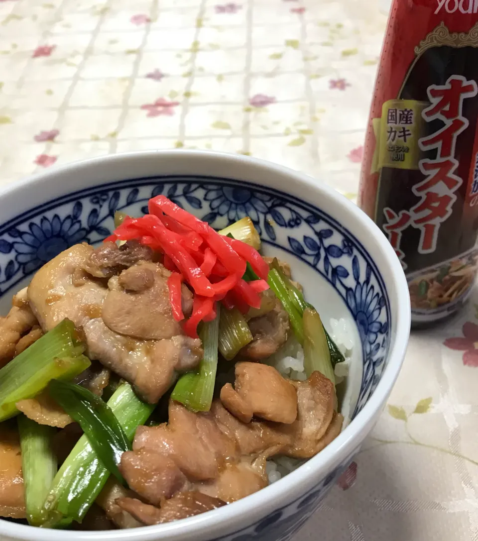 鳥もも肉と細ネギのオイスター丼❤|つるひめさん