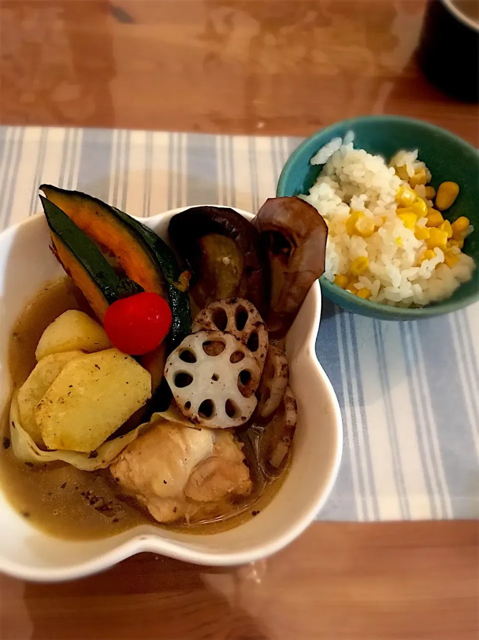 スープカレーとトウモロコシご飯|leilaniさん