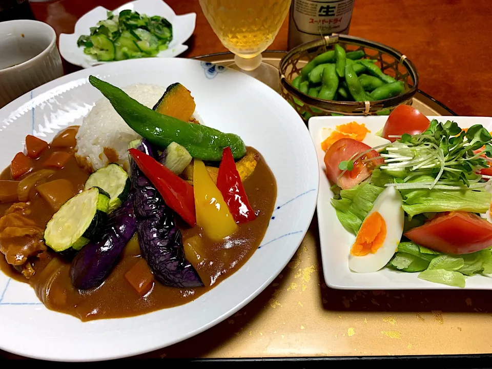 スパイシー・チキン夏野菜カレー|ｋｚｓｙｋさん