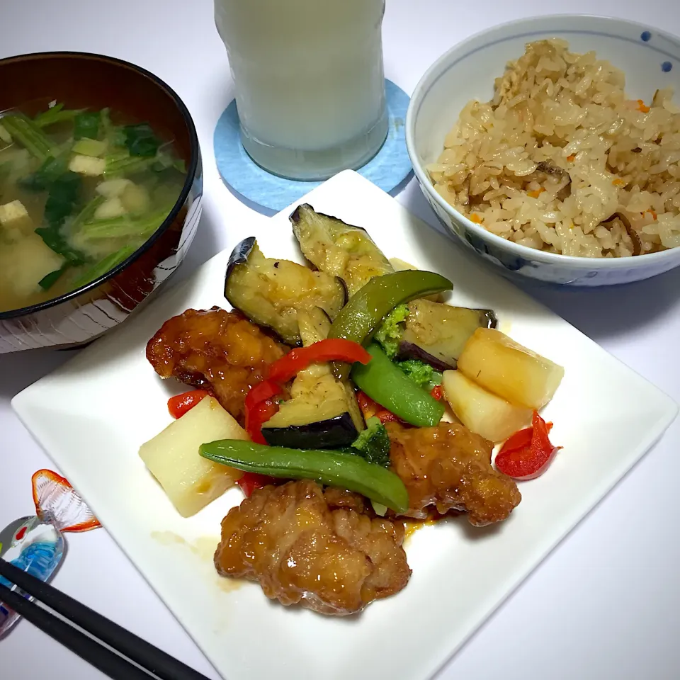 今宵は、鶏肉と野菜の甘酢あんとか🐓|Kojiさん