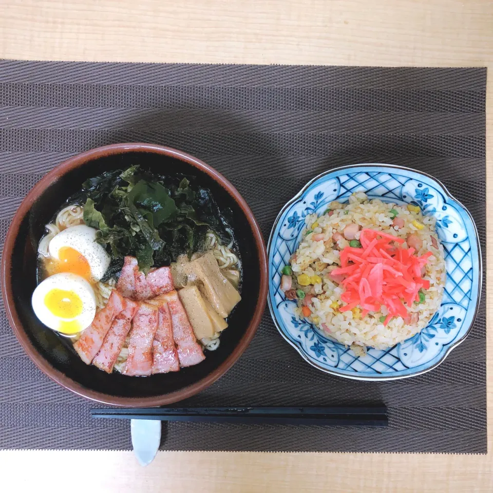 ラーメン＆パラパラ炒飯|まちゃさん