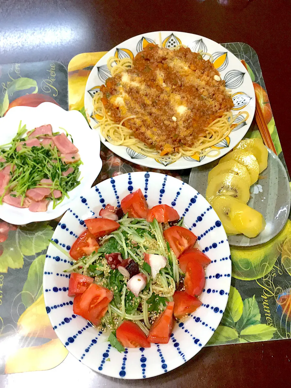 ミートパスタたこ酢物|ひろさん