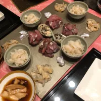 Snapdishの料理写真:漆プレートのお刺身盛り合わせ|Kouetsu Uenoさん