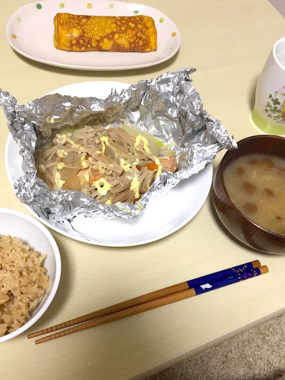 鮭のホイル焼き 卵焼き 味噌汁|ranさん