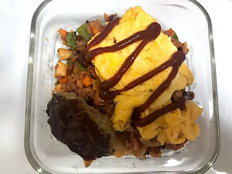 お弁当 オムライスとハンバーグ|あやさん