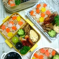 Snapdishの料理写真:舞茸の炊き込みご飯弁当
 #炊き込みご飯 #舞茸ご飯|okamichanさん