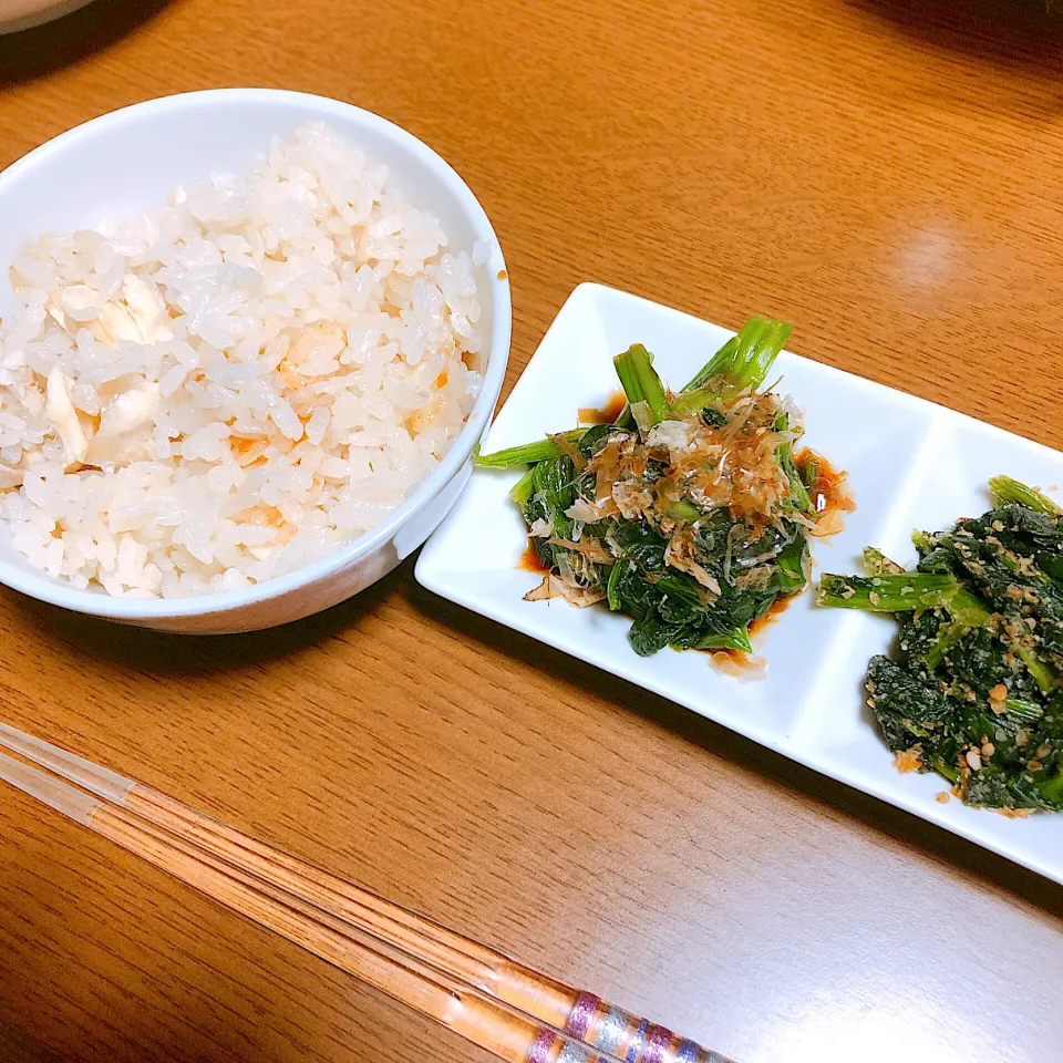 鯛の炊き込みご飯とほうれん草|ドラゴンmama💓さん