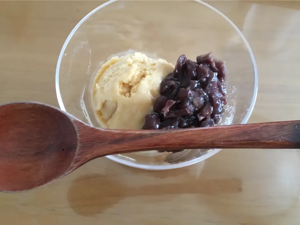 手作りアイスと手作りあんこ🍨のデザート|にゃふてんさん