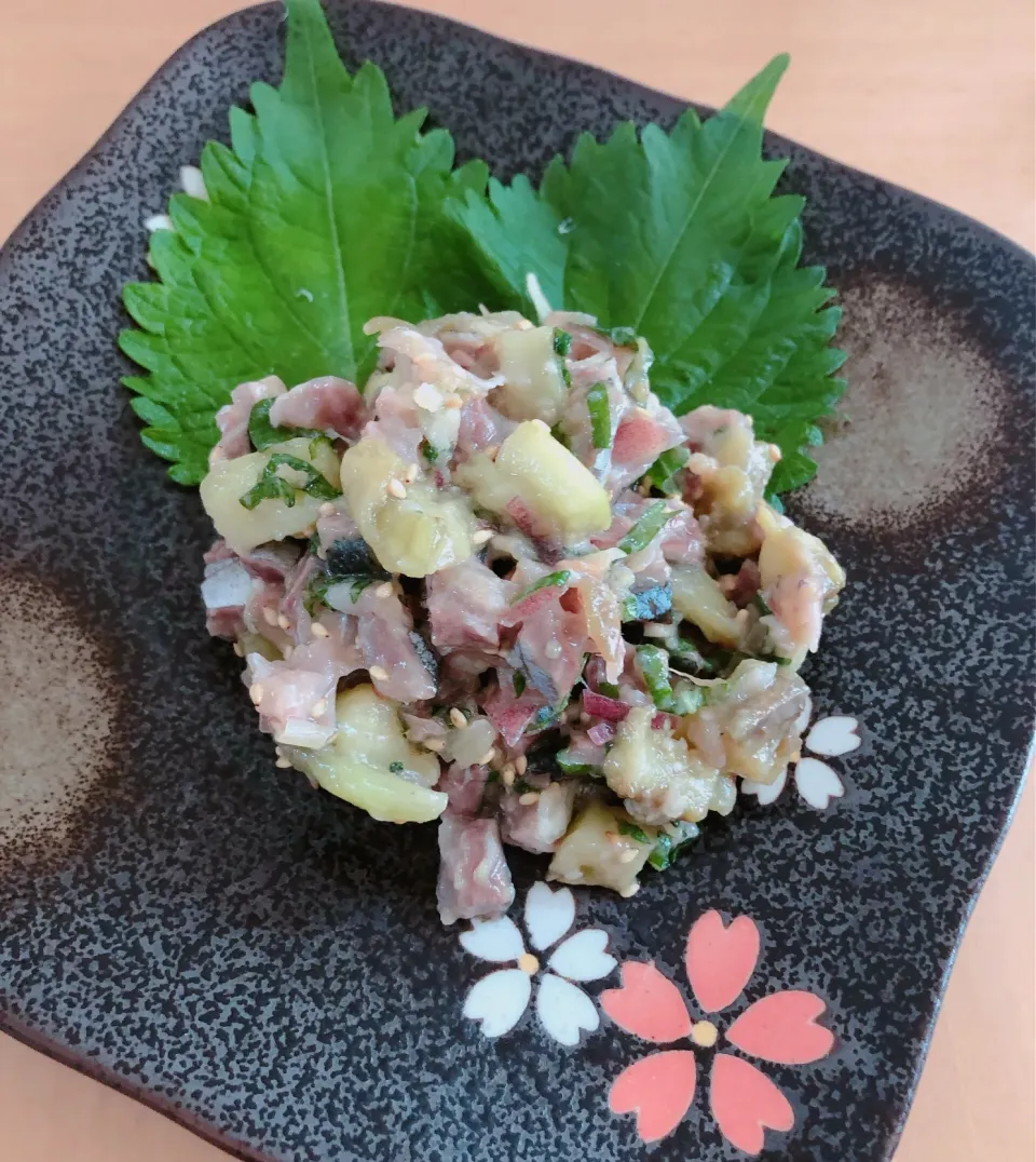 Snapdishの料理写真:新サンマの梅味噌たたき|sana.ayaさん