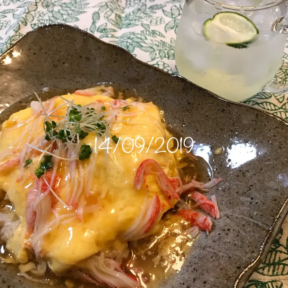 Snapdishの料理写真:天津飯とへべすカッシュ|友さん