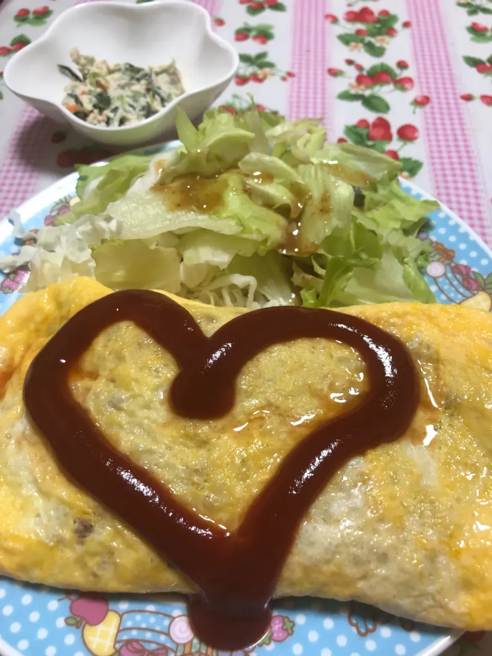 オムレツ🍳と野菜サラダ🥗に白和え|akiさん