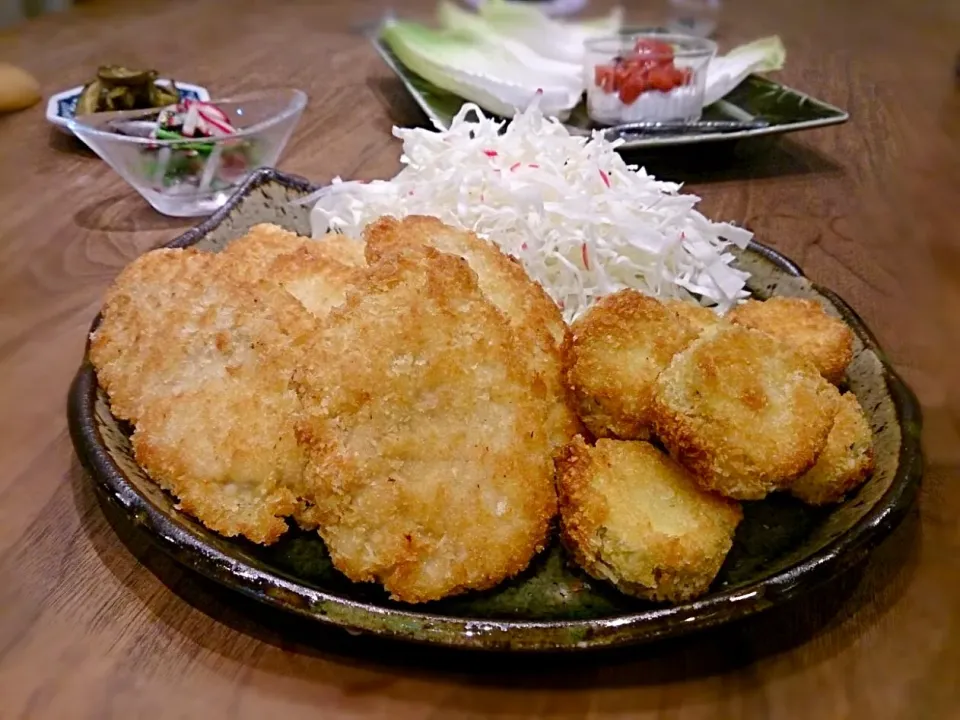 豚ロースの一口カツとズッキーニフライ|古尾谷りかこさん