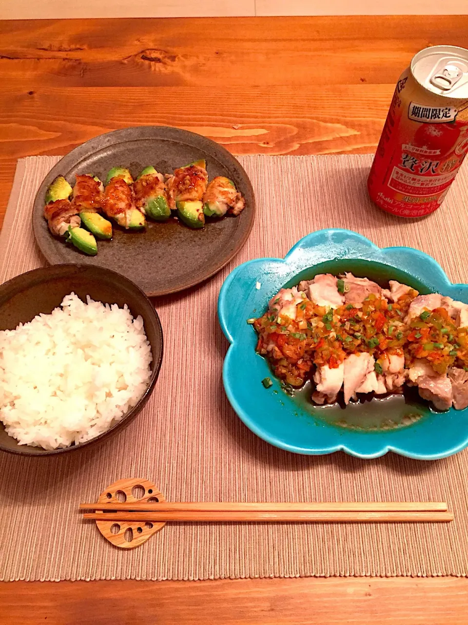 なんちゃって油淋鶏とアボカドの豚肉とチーズ巻き|Chiさん