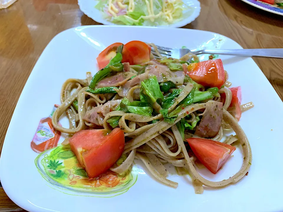 蕎麦粉パスタでランチ|wildcat山猫さん